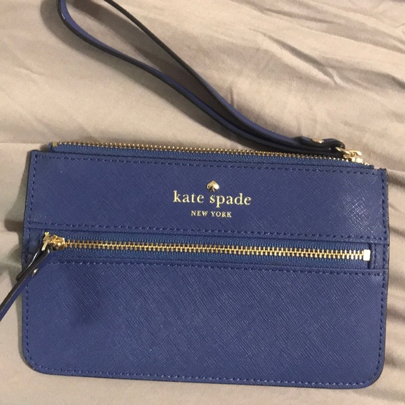 Kate Spade wristlet purse, blue - Picture 1 of 3